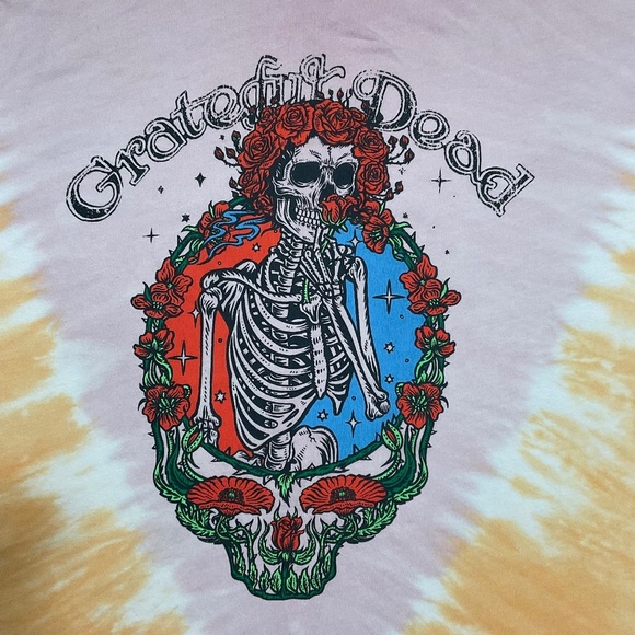 Grateful Dead Tie Dye Skeleton Roses T-Shirt XL Mad Engine unisex - Picture 4 of 4